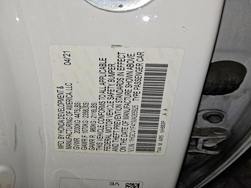 69384946 :رقم المزاد ، 1HGCV1F41MA065925 vin ، 2021 Honda Accord مزاد بيع