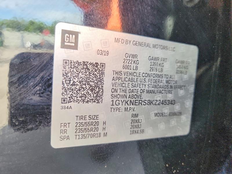 2019 Cadillac Xt5 მანქანა იყიდება აუქციონზე, vin: 1GYKNERS8KZ245343, აუქციონის ნომერი: 70661636