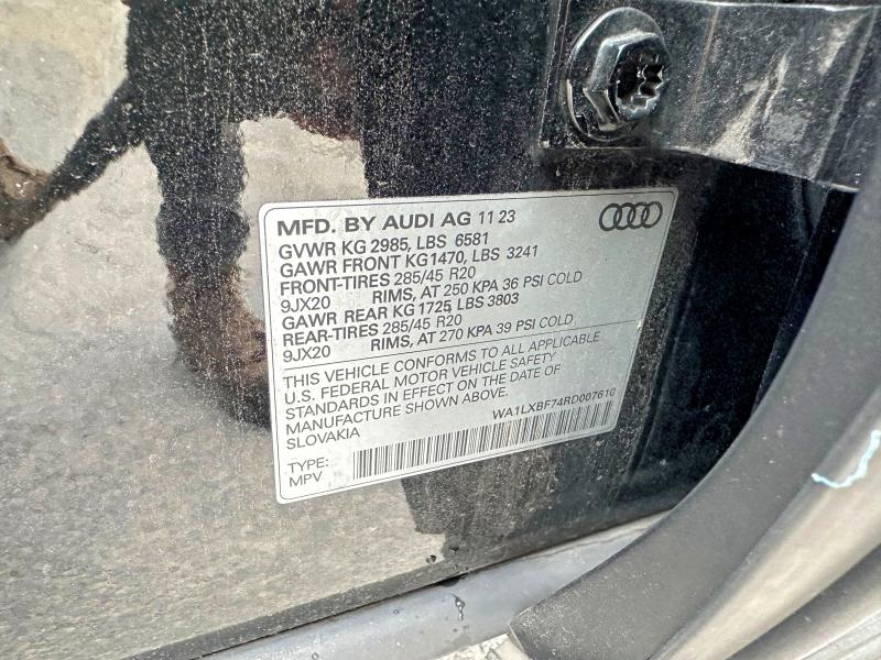 66037466 :رقم المزاد ، WA1LXBF74RD007610 vin ، 2024 Audi Q7 مزاد بيع