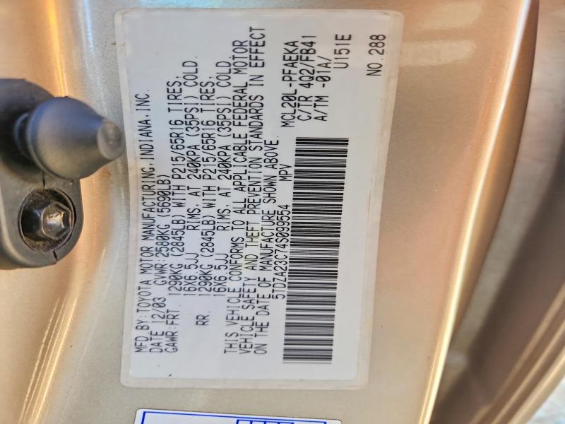 68333686 :رقم المزاد ، 5TDZA23C74S099554 vin ، 2004 Toyota Sienna مزاد بيع