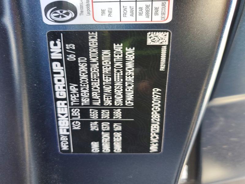 Aukcja sprzedaży 2023 Fisker Inc. Ocean, vin: VCF1ZBU28PG001979, numer aukcji: 67908496