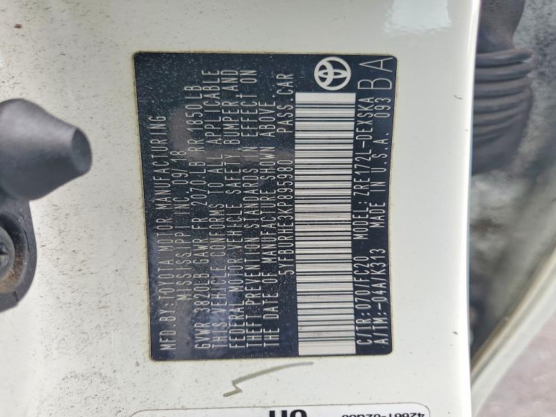 Продажа на аукционе авто 2019 Toyota Corolla, vin: 5YFBURHE3KP895980, номер лота: 68094226
