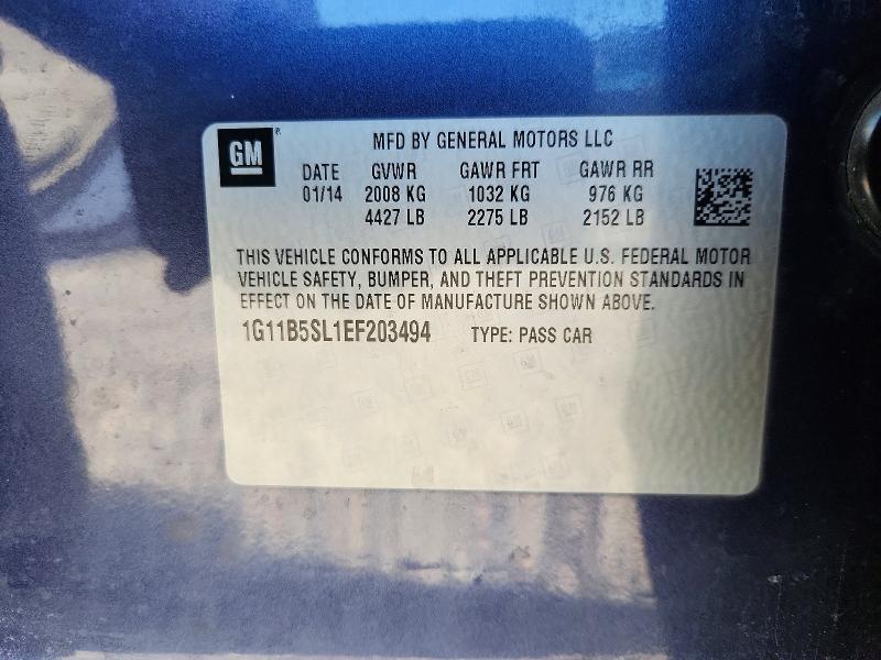 68671526 :رقم المزاد ، 1G11B5SL1EF203494 vin ، 2014 Chevrolet Malibu مزاد بيع