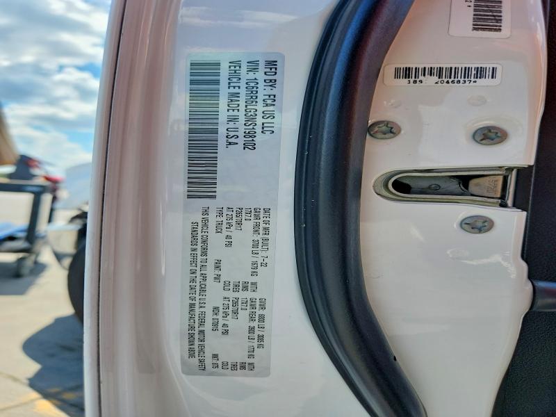 2022 Ram 1500 Classic მანქანა იყიდება აუქციონზე, vin: 1C6RR6LG3NS198102, აუქციონის ნომერი: 67519576