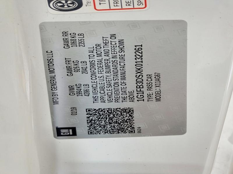 Продажа на аукционе авто 2019 Chevrolet Camaro, vin: 1G1FB3DSXK0132261, номер лота: 67290176