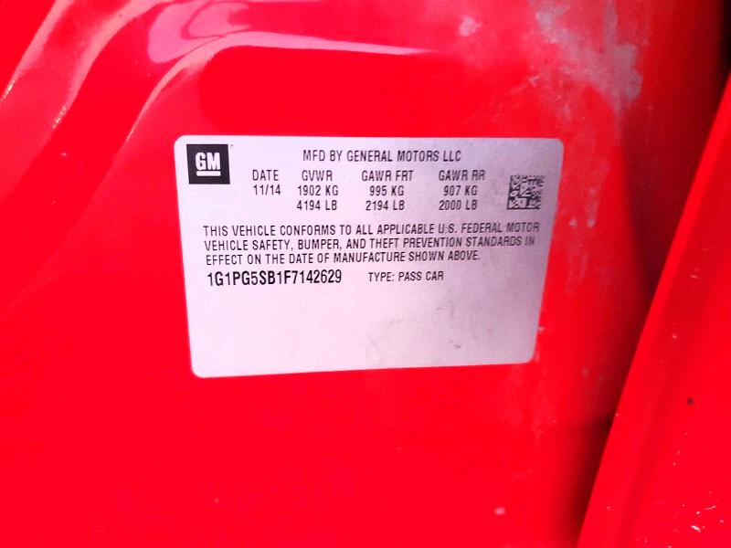 Продажа на аукционе авто 2015 Chevrolet Cruze, vin: 1G1PG5SB1F7142629, номер лота: 68506636