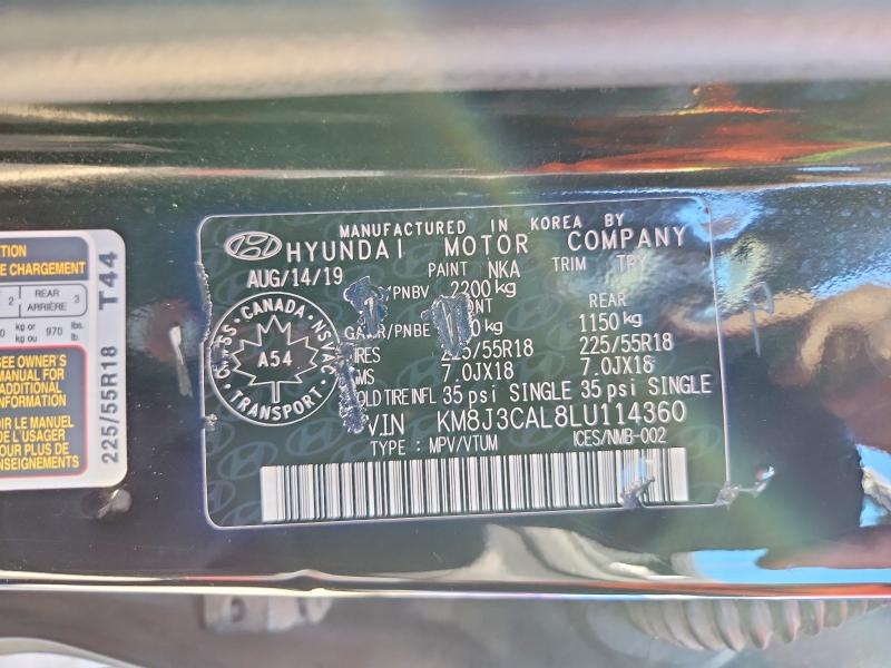 68516656 :رقم المزاد ، KM8J3CAL8LU114360 vin ، 2020 Hyundai Tucson مزاد بيع
