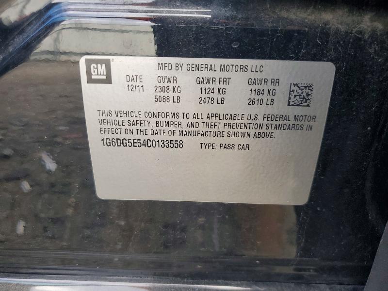 67857376 :رقم المزاد ، 1G6DG5E54C0133558 vin ، 2012 Cadillac Cts مزاد بيع