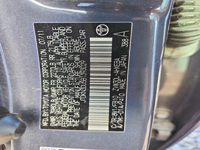 Aukcja sprzedaży 2011 Toyota Prius, vin: JTDKN3DU5B1393029, numer aukcji: 70838096