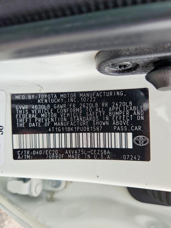 Продаж на аукціоні авто 2023 Toyota Camry, vin: 4T1G11BK1PU081587, номер лоту: 68897506