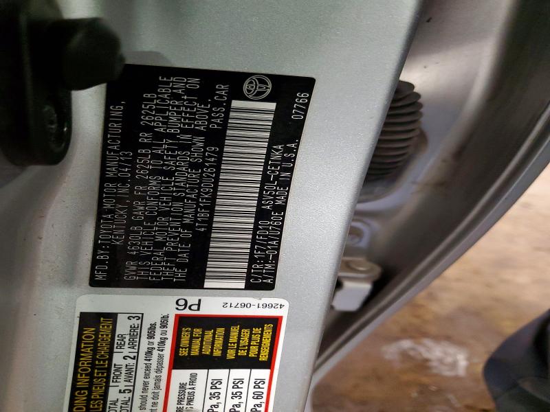 70024546 :رقم المزاد ، 4T1BF1FK9DU261479 vin ، 2013 Toyota Camry مزاد بيع