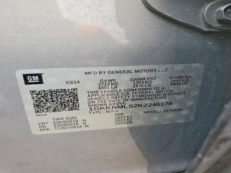 Продаж на аукціоні авто 2019 Gmc Acadia, vin: 1GKKNMLS2KZ246176, номер лоту: 70356606