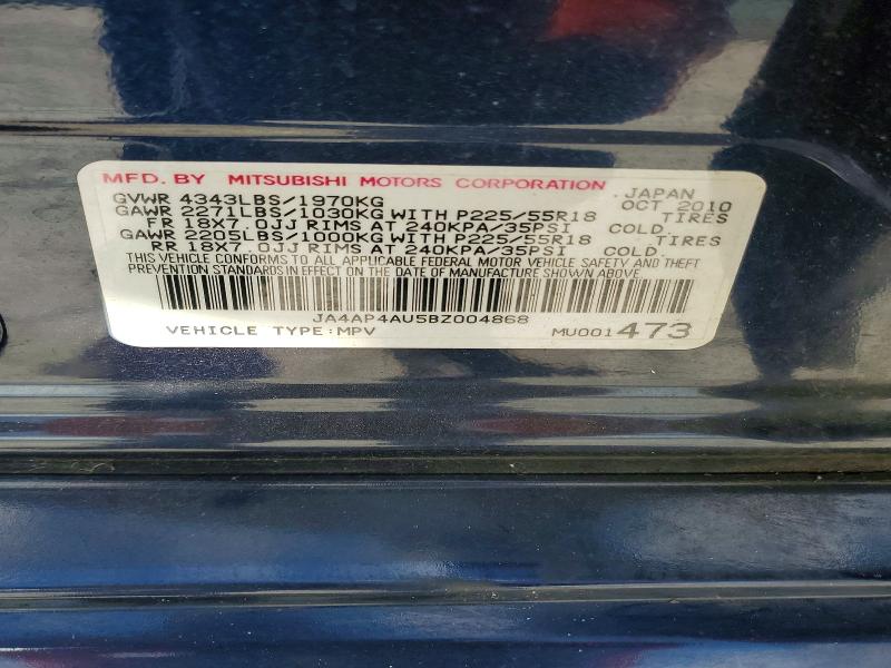Продаж на аукціоні авто 2011 Mitsubishi Outlander Sport, vin: JA4AP4AU5BZ004868, номер лоту: 66147816