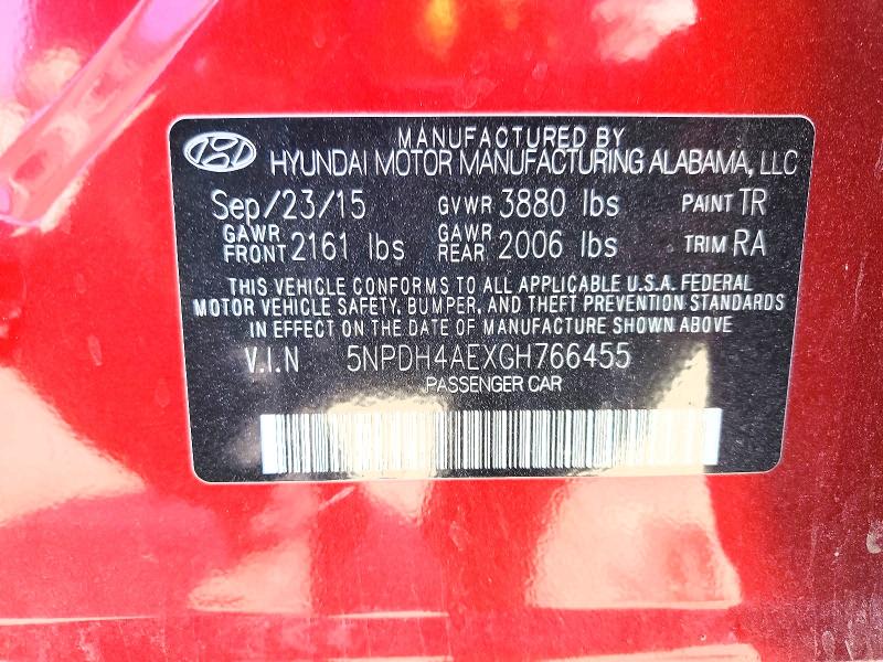 Aukcja sprzedaży 2016 Hyundai Elantra, vin: 5NPDH4AEXGH766455, numer aukcji: 67691606