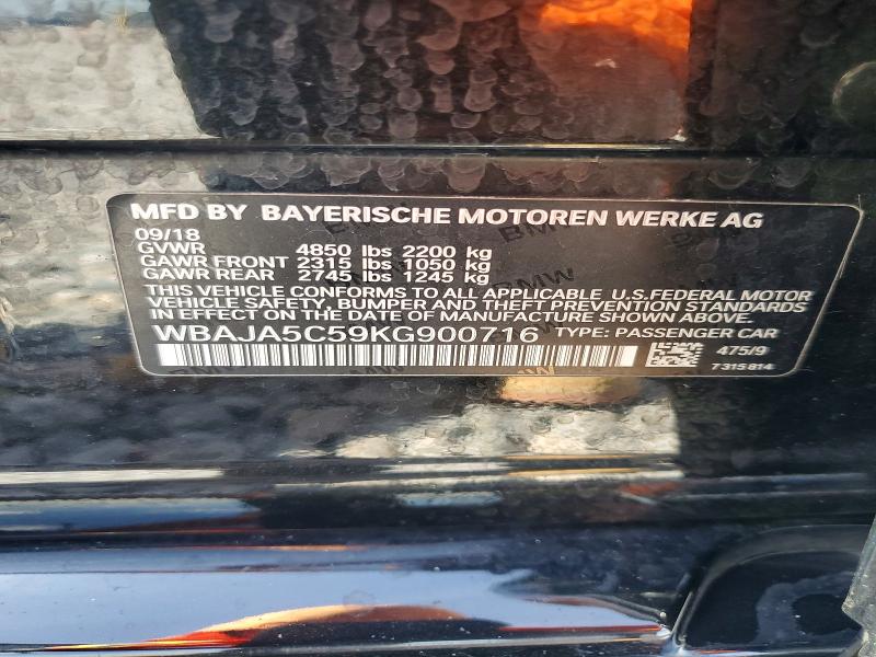 Aukcja sprzedaży 2019 Bmw 530, vin: WBAJA5C59KG900716, numer aukcji: 68358906