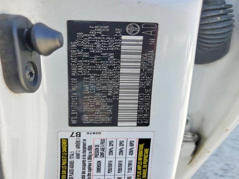 69299966 :رقم المزاد ، 2T1KU40E59C015757 vin ، 2009 Toyota Matrix مزاد بيع