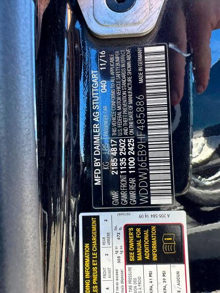 Aukcja sprzedaży 2017 Mercedes-benz C, vin: WDDWJ6EB9HF485886, numer aukcji: 70324586