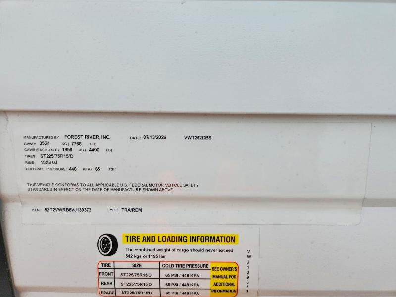 Продажа на аукционе авто 2027 Viking Trailer, vin: 5ZT2VWRB6VJ139373, номер лота: 69223166