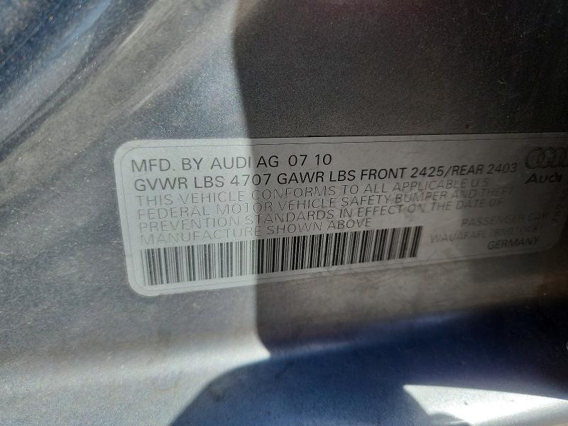 2011 Audi A4 მანქანა იყიდება აუქციონზე, vin: WAUAFAFL7BN010487, აუქციონის ნომერი: 67926236