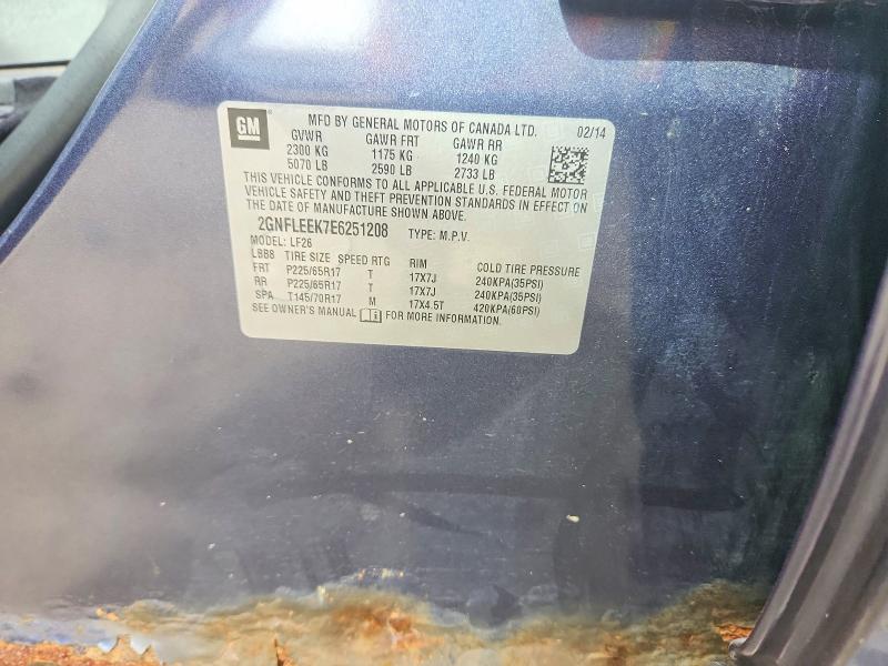 67854586 :رقم المزاد ، 2GNFLEEK7E6251208 vin ، 2014 Chevrolet Equinox مزاد بيع