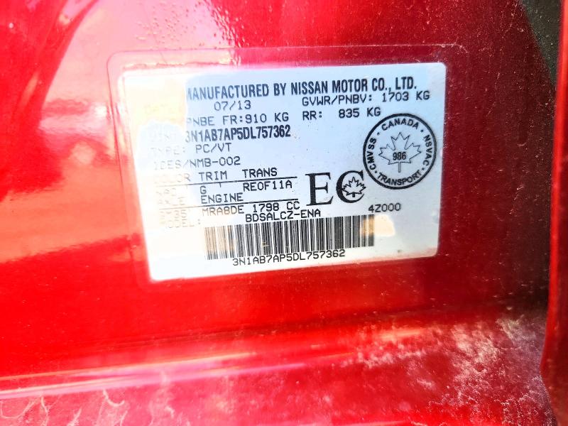 Aukcja sprzedaży 2013 Nissan Sentra, vin: 3N1AB7AP5DL757362, numer aukcji: 67714096