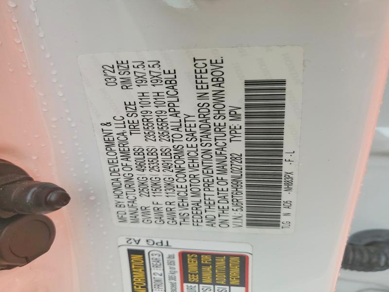 Aukcja sprzedaży 2022 Honda Cr-v, vin: 5J6RT6H99NL027282, numer aukcji: 70820096