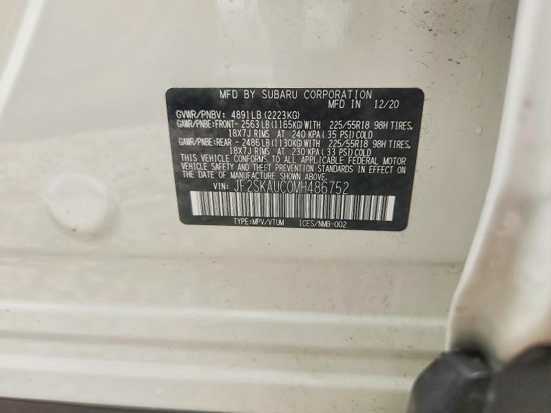67829666 :رقم المزاد ، JF2SKAUC0MH486752 vin ، 2021 Subaru Forester مزاد بيع