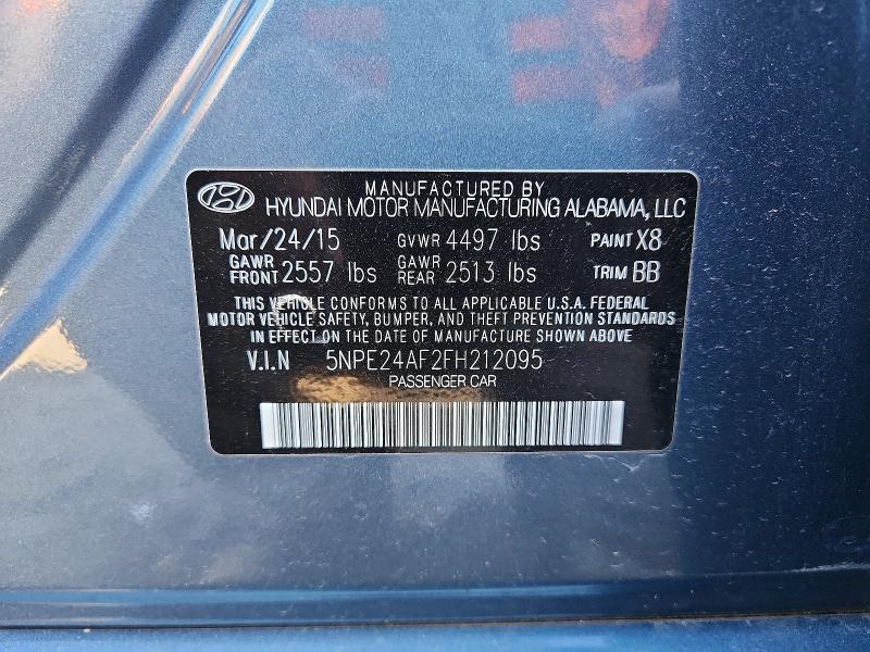 2015 Hyundai Sonata მანქანა იყიდება აუქციონზე, vin: 5NPE24AF2FH212095, აუქციონის ნომერი: 69108336