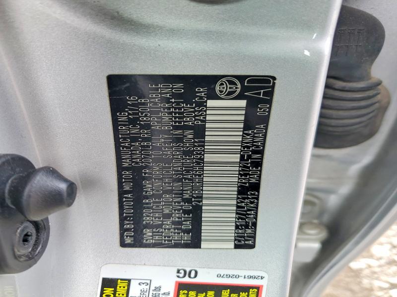 2017 Toyota Corolla მანქანა იყიდება აუქციონზე, vin: 2T1BURHE6HC793811, აუქციონის ნომერი: 68692016