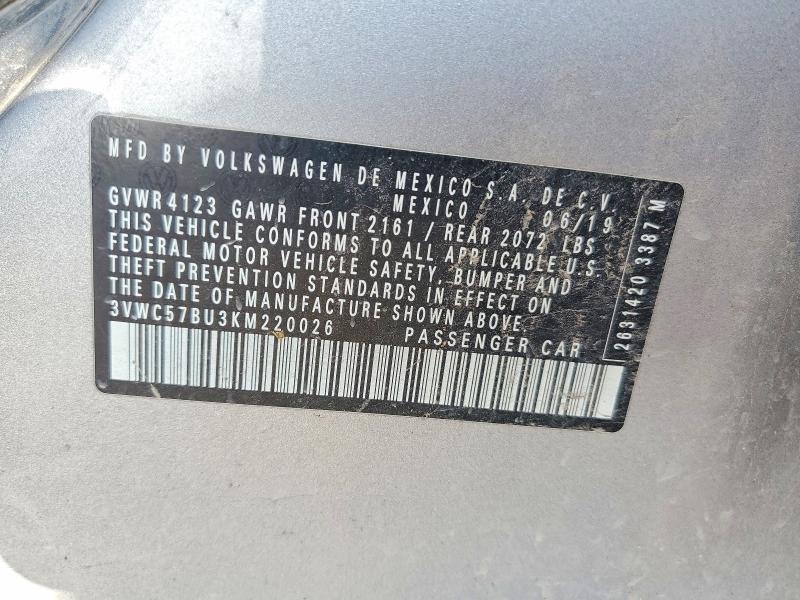 Продаж на аукціоні авто 2019 Volkswagen Jetta, vin: 3VWC57BU3KM220026, номер лоту: 67471376