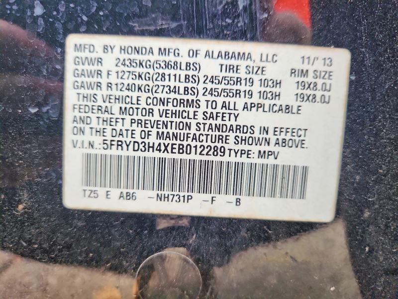 Aukcja sprzedaży 2014 Acura Mdx, vin: 5FRYD3H4XEB012289, numer aukcji: 61180306