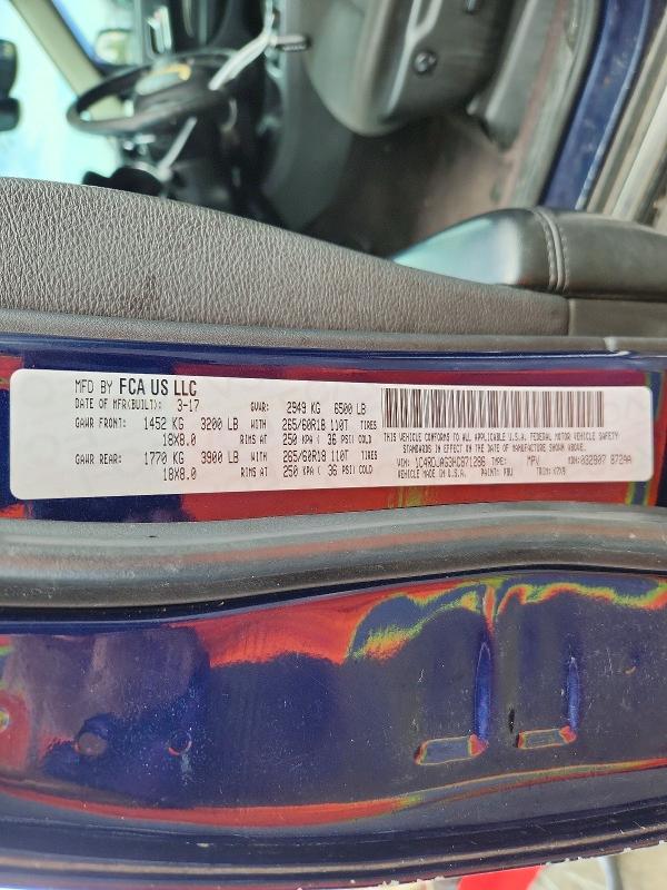 Aukcja sprzedaży 2017 Dodge Durango, vin: 1C4RDJAG3HC871286, numer aukcji: 68498266