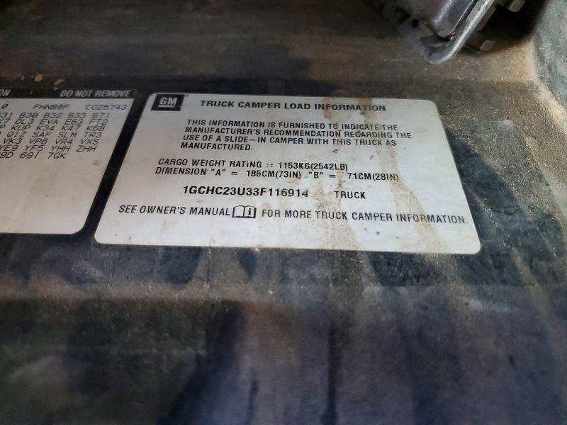 Aukcja sprzedaży 2003 Chevrolet Silverado, vin: 1GCHC23U33F116914, numer aukcji: 67266936