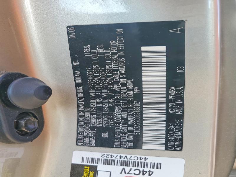 2006 Toyota Sienna მანქანა იყიდება აუქციონზე, vin: 5TDZA22C06S488167, აუქციონის ნომერი: 68030436