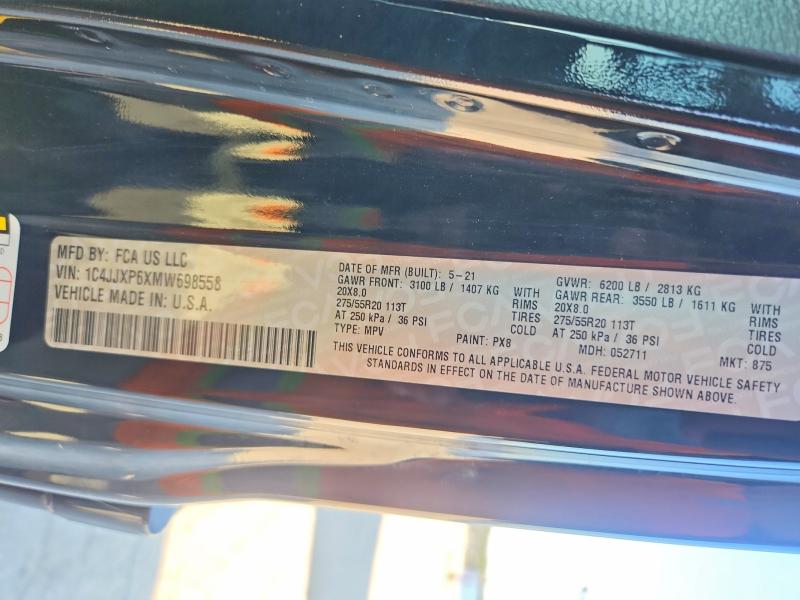 Продаж на аукціоні авто 2021 Jeep Wrangler Unlimited, vin: 1C4JJXP6XMW698558, номер лоту: 67512936
