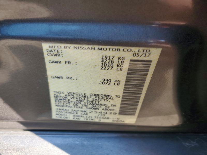 Продаж на аукціоні авто 2017 Nissan Altima, vin: 1N4AL3AP3HC254939, номер лоту: 69514826
