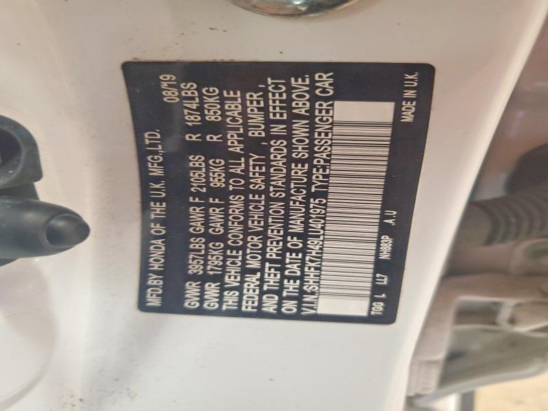 Продажа на аукционе авто 2020 Honda Civic, vin: SHHFK7H49LU401975, номер лота: 68756476
