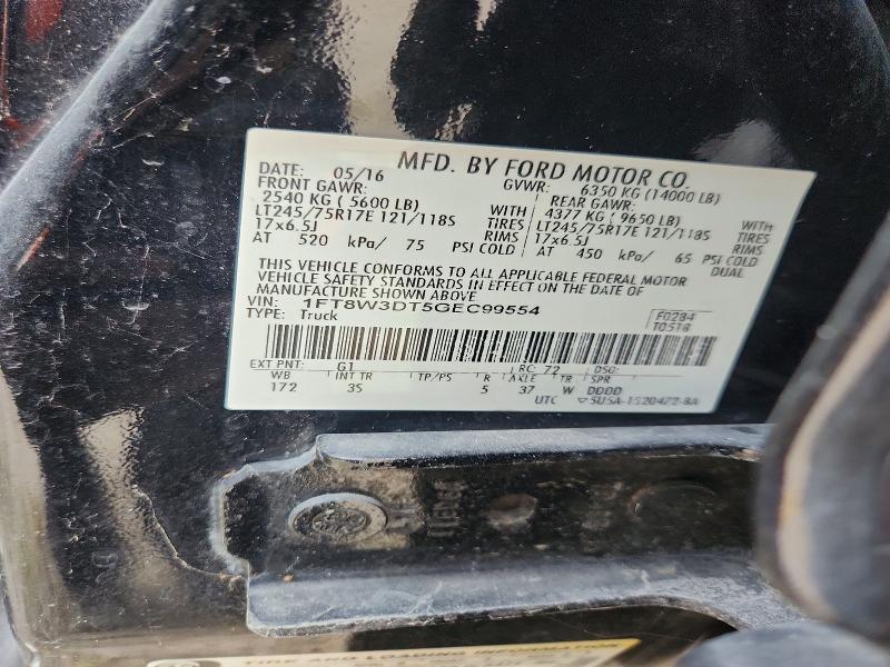 68862046 :رقم المزاد ، 1FT8W3DT5GEC99554 vin ، 2016 Ford F350 مزاد بيع