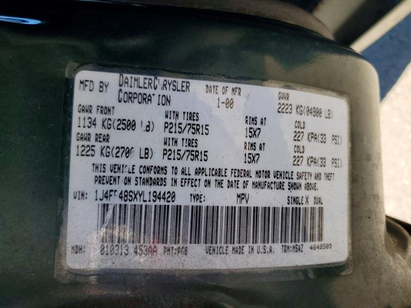 Продажа на аукционе авто 2000 Jeep Cherokee, vin: 1J4FF48SXYL194420, номер лота: 68790256