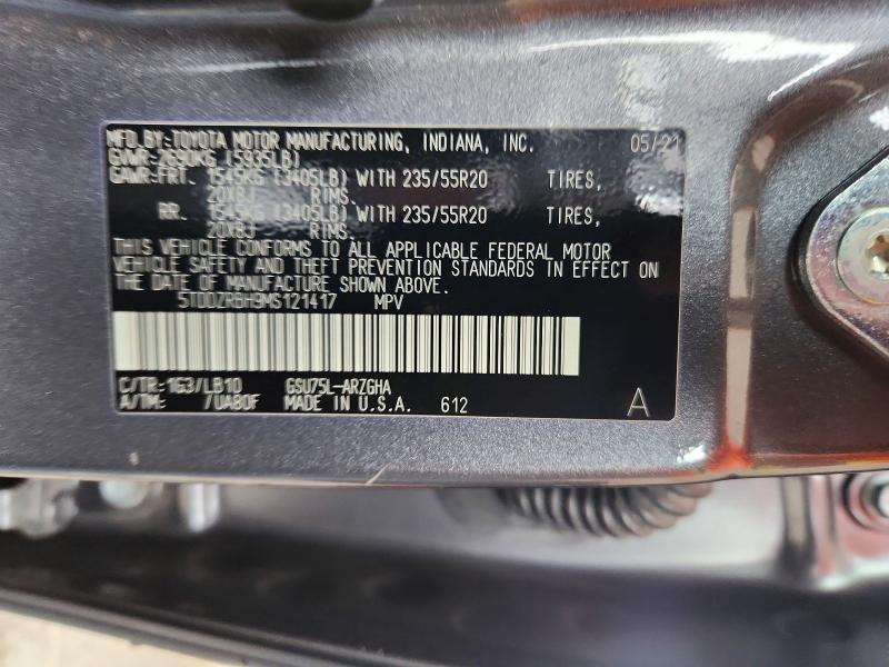 Продаж на аукціоні авто 2021 Toyota Highlander, vin: 5TDDZRBH9MS121417, номер лоту: 67810676