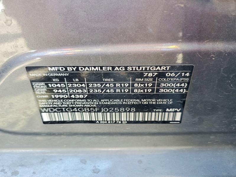 Продажа на аукционе авто 2015 Mercedes-benz Gla, vin: WDCTG4GB5FJ025898, номер лота: 70772916
