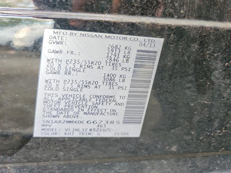 Aukcja sprzedaży 2013 Nissan Pathfinder, vin: 5N1AR2MMXDC667385, numer aukcji: 70862436