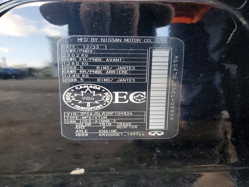 2024 Infiniti Qx55 მანქანა იყიდება აუქციონზე, vin: 3PCAJ5LR2RF109826, აუქციონის ნომერი: 68111826