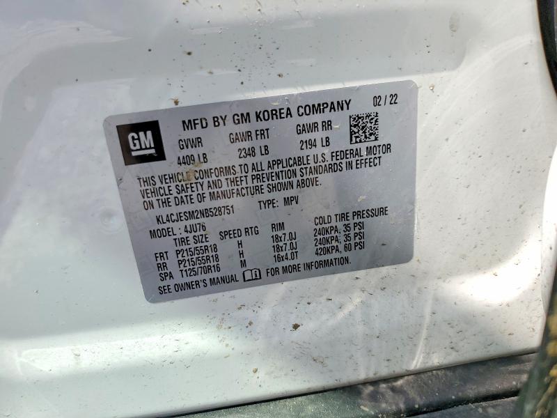 Aukcja sprzedaży 2022 Buick Encore, vin: KL4CJESM2NB528751, numer aukcji: 66731766