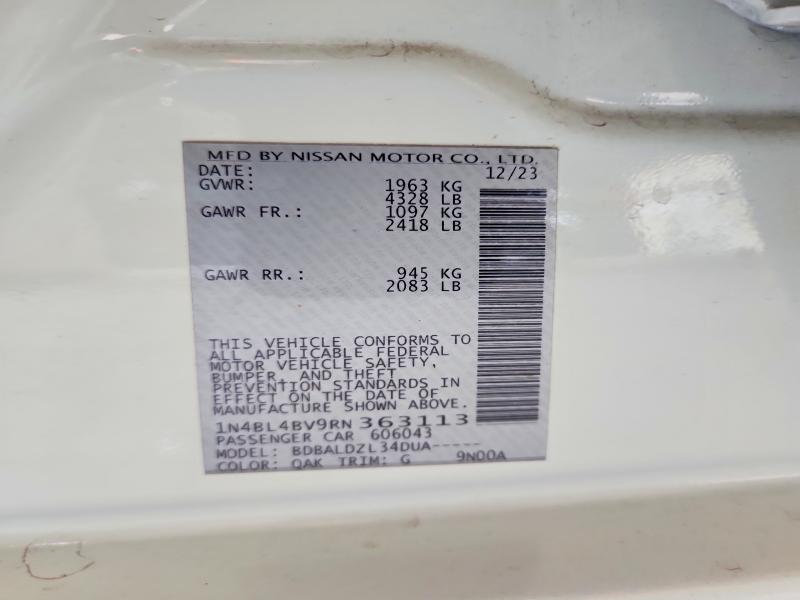 Продаж на аукціоні авто 2024 Nissan Altima, vin: 1N4BL4BV9RN363113, номер лоту: 69451006