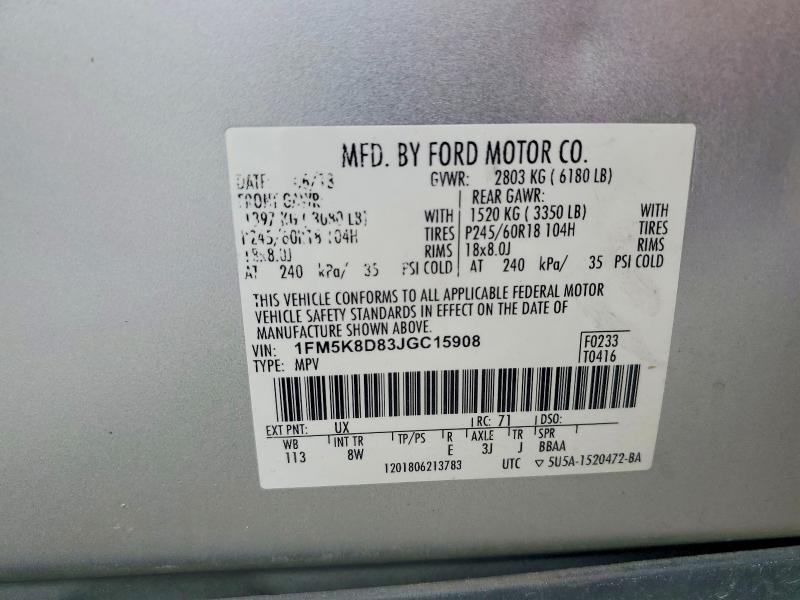 Aukcja sprzedaży 2018 Ford Explorer, vin: 1FM5K8D83JGC15908, numer aukcji: 67769606