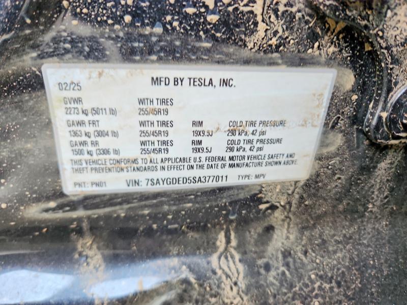 Продажа на аукционе авто 2025 Tesla Model Y, vin: 7SAYGDED5SA377011, номер лота: 67795206