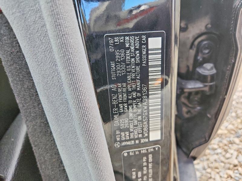 Aukcja sprzedaży 1998 Mercedes-benz S, vin: WDBGA57GXWA381367, numer aukcji: 70540976