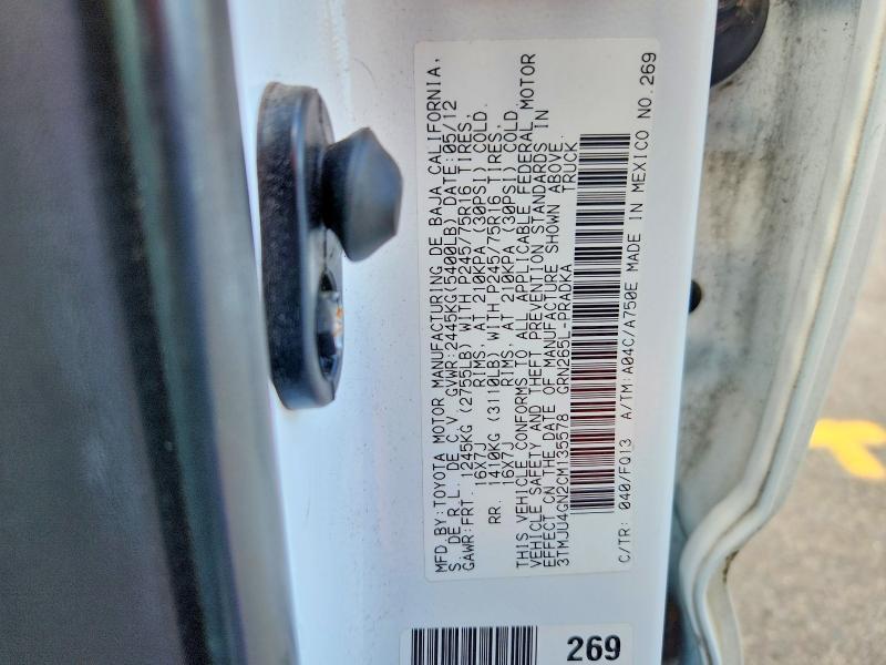 Aukcja sprzedaży 2012 Toyota Tacoma, vin: 3TMJU4GN2CM135578, numer aukcji: 66849686