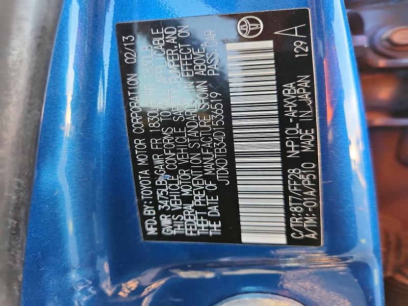 Продажа на аукционе авто 2013 Toyota Prius C, vin: JTDKDTB34D1536519, номер лота: 69578376